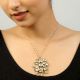 Handcrafted Gold Tone Floral Kundan Pendant Necklace with Pearl Chain